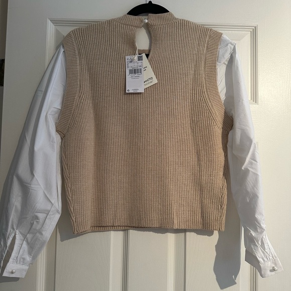Mango Ribbed Beige Knit Top - Picture 4 of 5